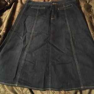 Knee length denim skirt